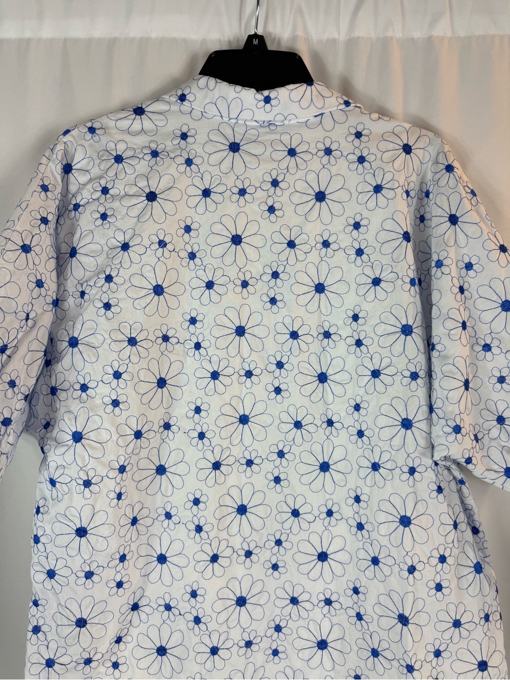 Adrienne White Mini Dress with Blue Daisy Print Size:L cotton - Picture 12 of 14
